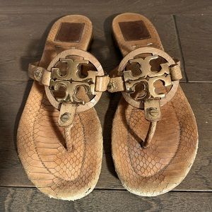 Tory Burch Miller sandals with gold emblem